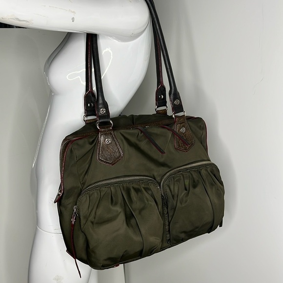 MZ Wallace Jane Bedford Large Olive Green Shoulder Bag w Pouch and Sleeper Bag - Picture 1 of 15
